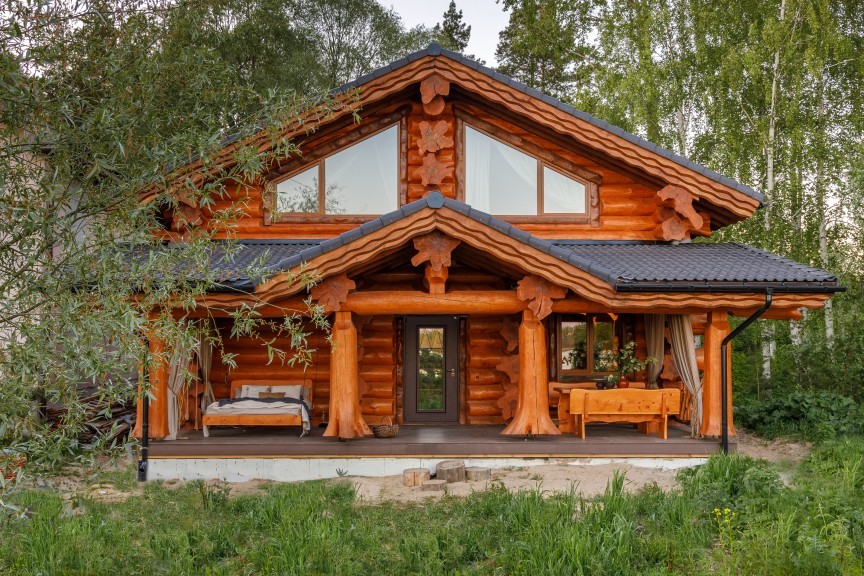 Баня и гостевой дом 130 кв м как из русской сказки «Три медведя»